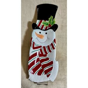 FITZ and FLOYD Snack Therapy snowman small serving dish tray